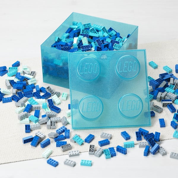Šviesiai mėlynos spalvos iš plastiko vaikiška daiktadėžė 25x25x18 cm – LEGO®-image-2