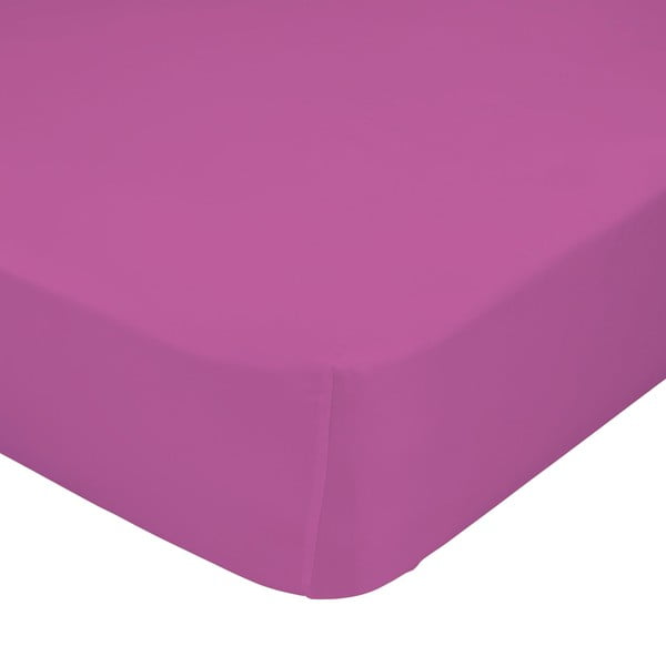 Tamsiai rožinė grynos medvilnės elastinė paklodė, 60 x 120 cm