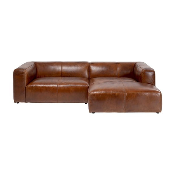 Kampinė sofa rudos spalvos iš odos (su dešiniuoju kampu) Cubetto – Kare Design