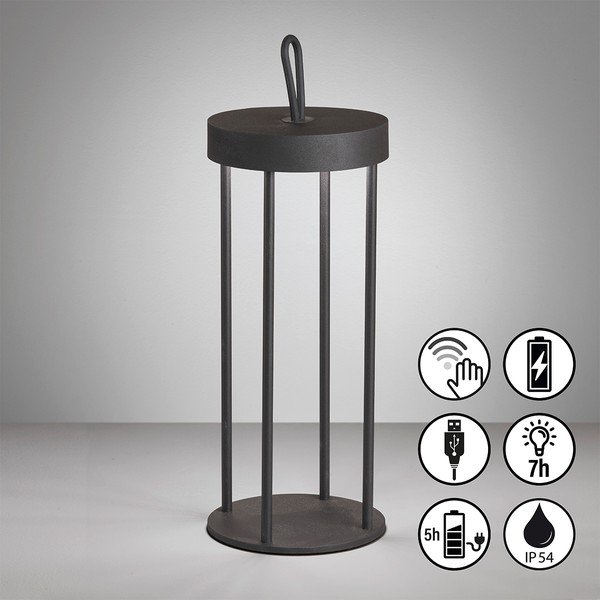 Stalinis šviestuvas juodos spalvos LED (aukštis 36 cm) Kante – Fischer & Honsel-image-2