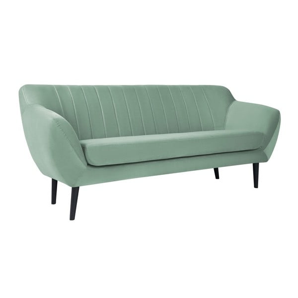 Mėtų žalios spalvos dvivietė sofa "Mazzini Sofas Toscane", juodos kojos-image-1