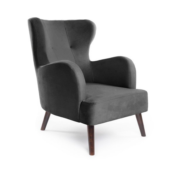 Iš velveto krėslas tamsiai pilkos spalvos su atlošu Noemye – Bonami Selection