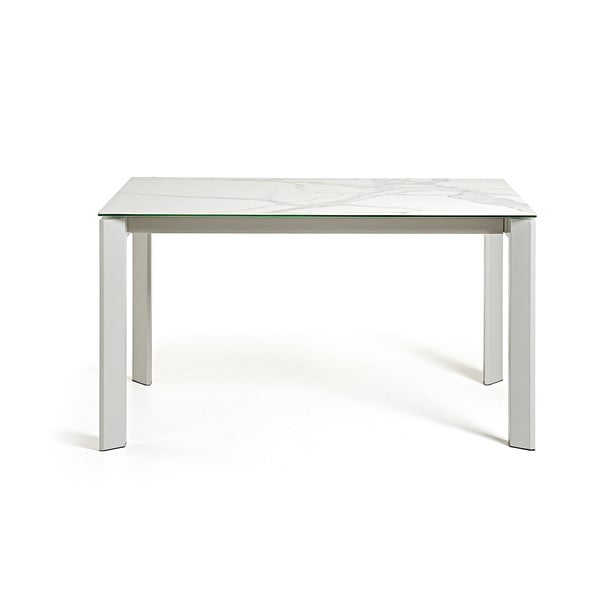 Baltai pilkas išskleidžiamas valgomojo stalas Kave Home Atta, 140 x 90 cm