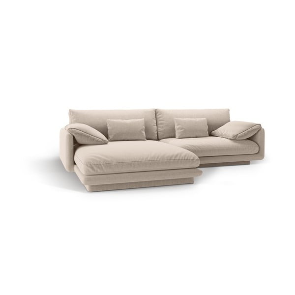 Kampinė sofa smėlio spalvos (su kairiuoju kampu) Torino – Micadoni Home-image-2