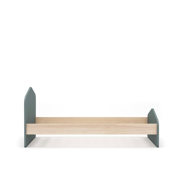 Natūralios spalvos/pilkai žalios spalvos vaikiška lova iš pušies su lovos grotelėmis 90x190 cm Estefania – Marckeric-image-2