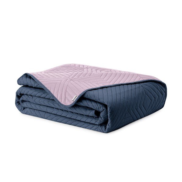 Rožinės spalvos/tamsiai pilkos spalvos iš mikropluošto dygsniuota lovatiesė 240x260 cm Softa – Restilo