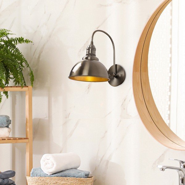 Žalvario spalvos sieninė lempa ø 21 cm Varzan – Opviq lights-image-1