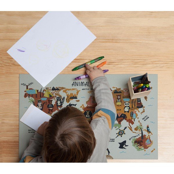 Stalo kilimėlis Really Nice Things Animals Worldmap, 55 x 35 cm-image-1
