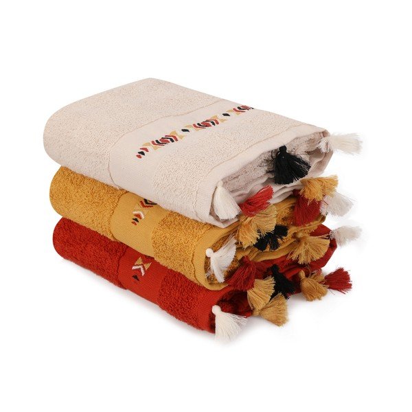 Iš frote audinio iš medvilnės rankšluosčiai 3 vnt. 50x90 cm Asorti – Foutastic