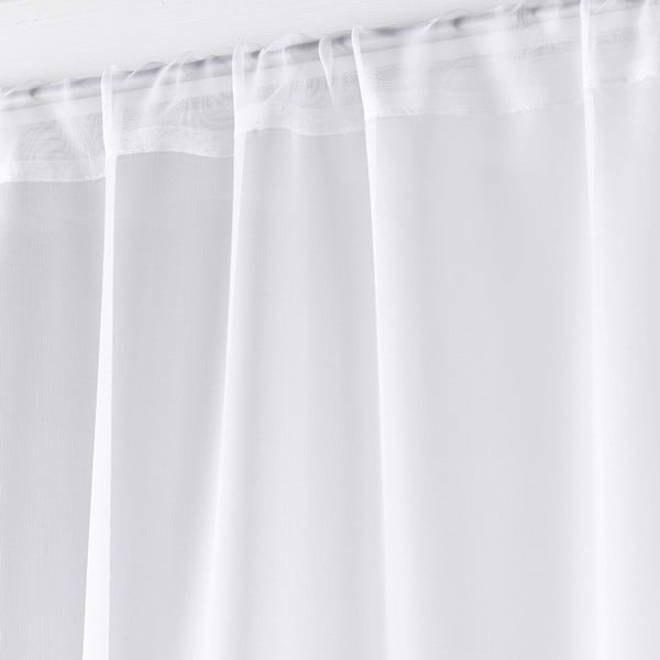 Baltos spalvos iš mikrosatino permatomos užuolaidos 2 vnt. 70x200 cm Voiline – douceur d'intérieur-image-1
