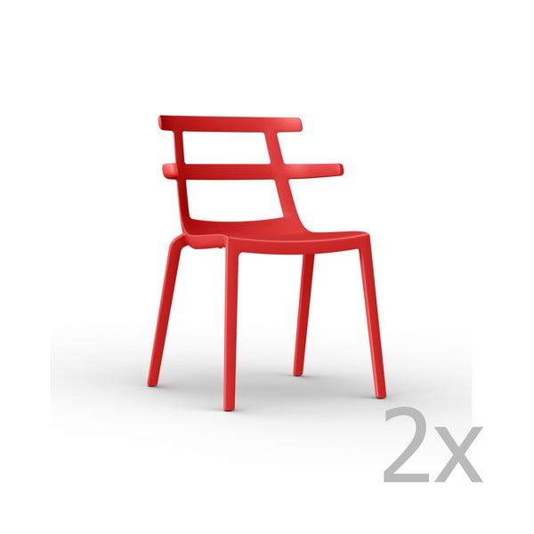 2 raudonų sodo kėdžių rinkinys "Resol Tokyo
