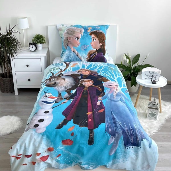 Iš medvilnės viengulė vaikiška patalynė 140x200 cm Frozen – Jerry Fabrics-image-1