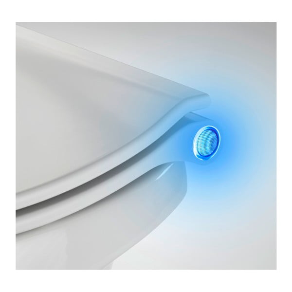 Balta tualeto sėdynė su LED lemputėmis ir lengvu uždarymu Wenko Gubbio, 44 x 36,8 cm-image-1