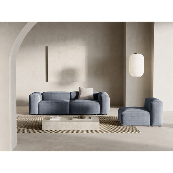 Pilkai mėlynos spalvos iš kordinio velveto sofa 264 cm Bergamo – Cosmopolitan Design-image-4