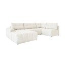 Kreminės spalvos sulankstoma/su sandėliavimo vieta modulinė kampinė sofa (su dešiniuoju kampu) Lulu – Miuform
