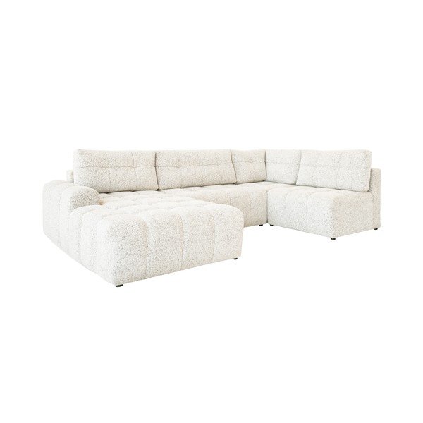 Kreminės spalvos sulankstoma/su sandėliavimo vieta modulinė kampinė sofa (su dešiniuoju kampu) Lulu – Miuform
