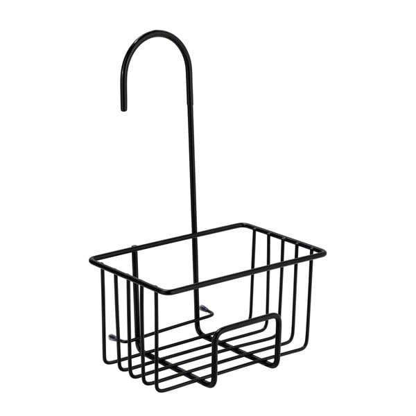 Pakabinama juodos spalvos iš nerūdijančio plieno vonios lentyna Milito – Wenko