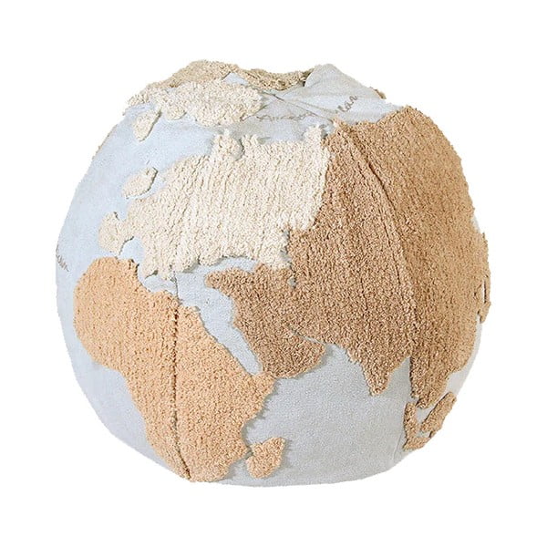 Mėlynos spalvos/smėlio spalvos vaikiškas sėdmaišis World Map – Lorena Canals-image-2