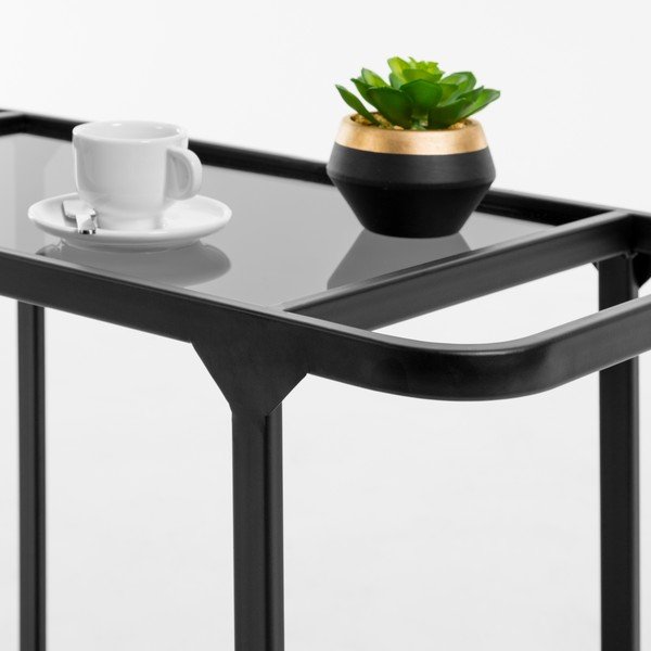 Juodos spalvos metalinis vežimėlis Kave Home Duilia-image-3
