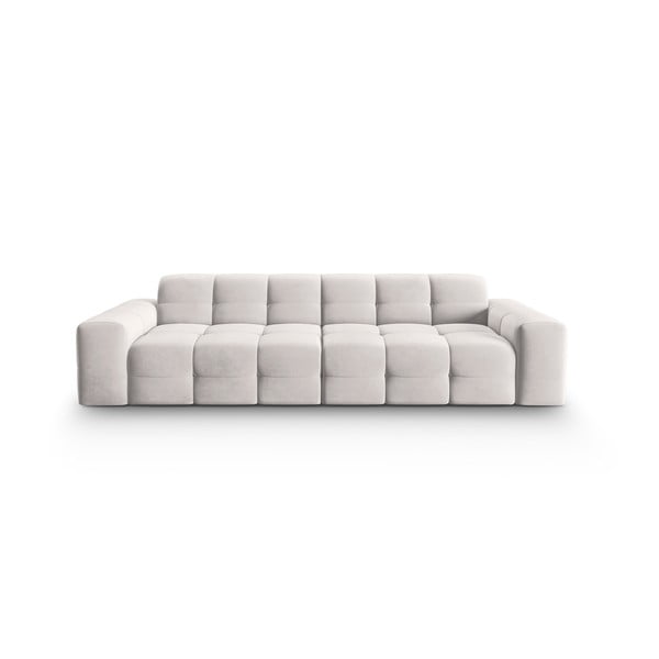 Šviesiai pilka aksominė sofa 255 cm Kendal - Micadoni Home