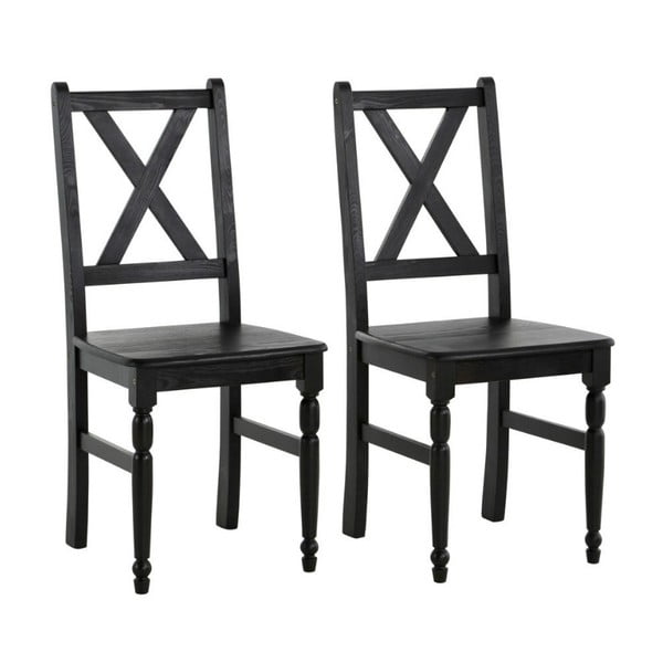 2 tamsiai rudos spalvos tamsiai rudos pušies masyvo valgomojo kėdžių rinkinys "Støraa Normann