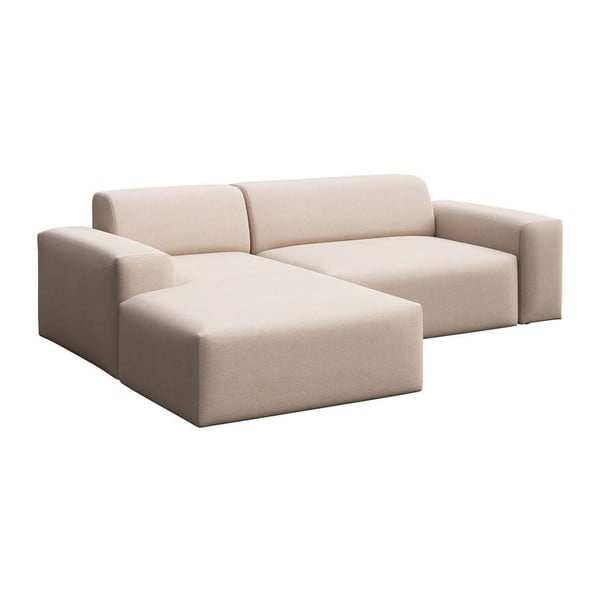 Smėlio spalvos iš velveto kampinė sofa (su kairiuoju kampu/su gultu) Villet – Rodier-image-2