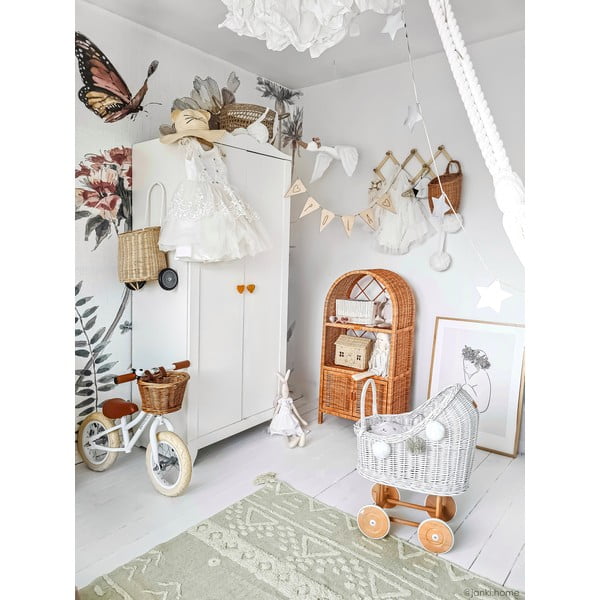 Skalbiamas/rankų darbo iš medvilnės kilimas šviesiai žalios spalvos 140x200 cm Tribu Olive – Lorena Canals-image-4