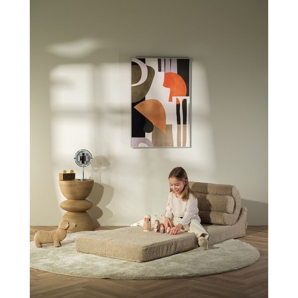 Šviesiai rudos spalvos iš boucle vaikiškas krėslas Flipster – Wigiwama-image-1