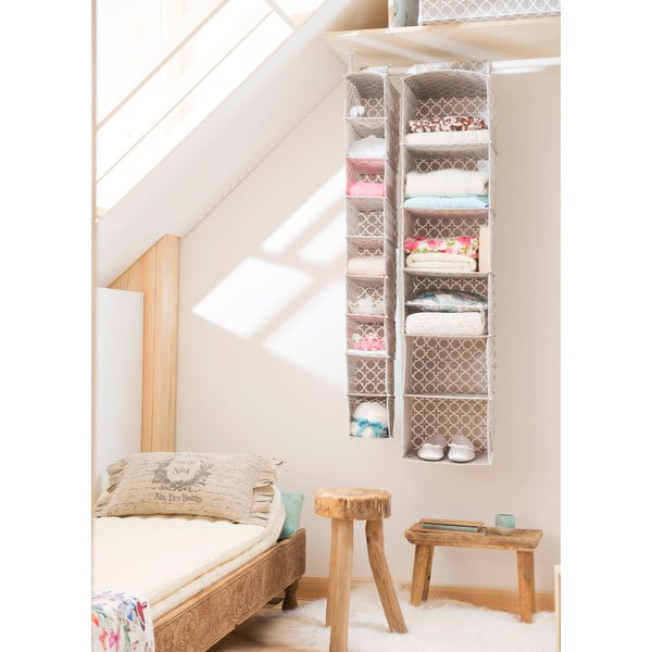 Smėlio spalvos pakabinamas organizatorius su 6 skyriais Compactor, plotis 30 cm-image-4