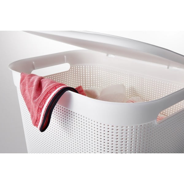 Baltas plastikinis skalbinių krepšys 50 l Brisen - Rotho-image-4