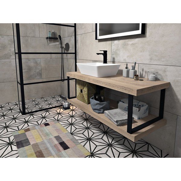 Iš plieno stalviršio atrama juodos spalvos 49x4 cm – Sapho-image-1