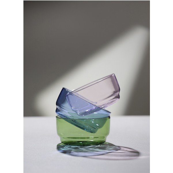 Rožinės spalvos iš stiklo  maži dubenys 2 vnt. 500 ml Torino – Lyngby Glas-image-1