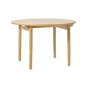 Ąžuolinis apvalus sulankstomas valgomojo stalas ø 120 cm Carno - Unique Furniture