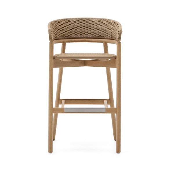 Natūralios spalvos medžio masyvo sodo baro taburetė Arinella – Kave Home-image-2