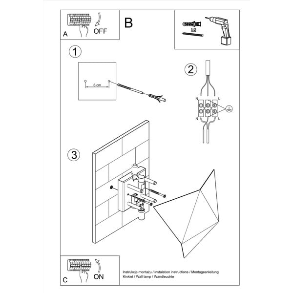 Baltas sieninis šviestuvas Sollux Estel-image-4