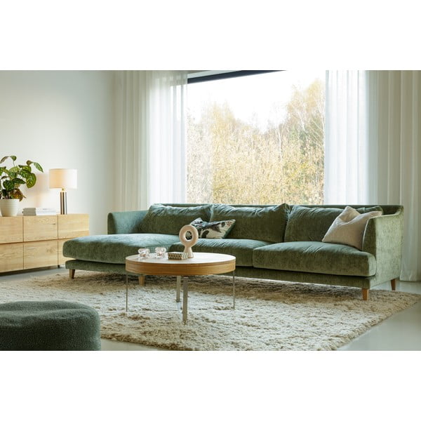 Šviesiai žalios spalvos iš velveto kampinė sofa (su kairiuoju kampu) Vera – Sits-image-3