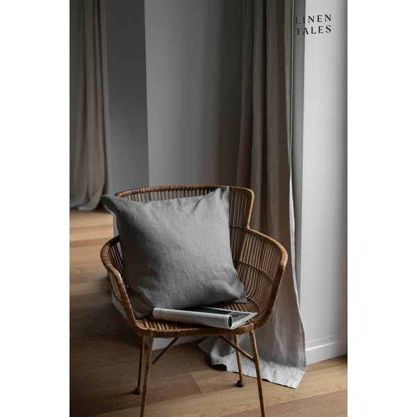 Dekoratyvinis pagalvės užvalkalas iš lino 50x50 cm Khaki – Linen Tales-image-1