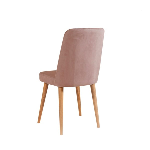 Valgomojo kėdė iš aksomo šviesiai rožinės spalvos Stormi Sandalye – Kalune Design-image-1