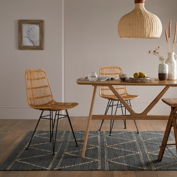 Mėlynas džiuto kilimas Flair Rugs Rhombi, 160 x 230 cm-image-1