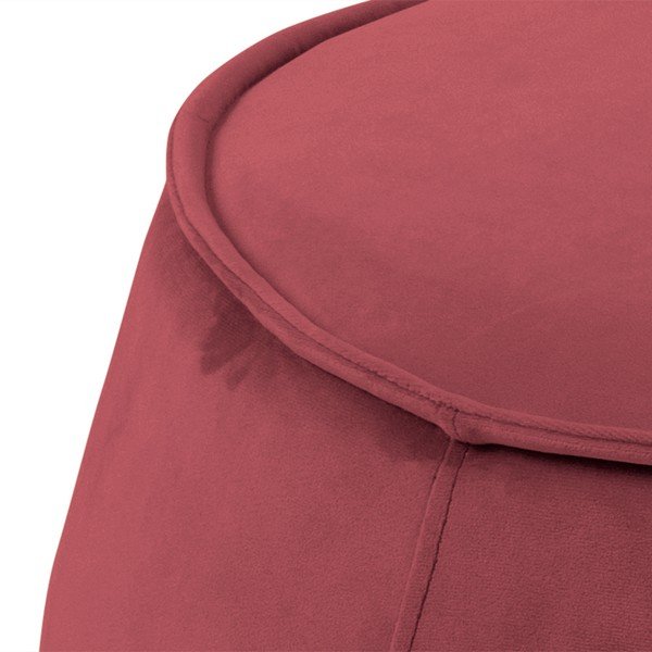 Koralinės rožinės spalvos aksominis pufas Actona Mie, ⌀ 60 cm-image-4