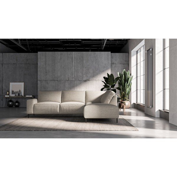 Pilkos smėlio spalvos kampinė sofa Ghado Tendo, dešinysis kampas-image-1