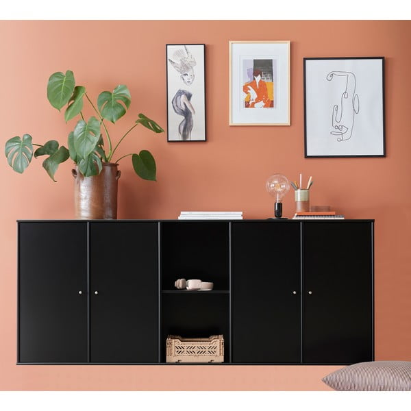 Juoda modulinė lentynų sistema 169x69 cm Mistral Kubus - Hammel Furniture-image-1