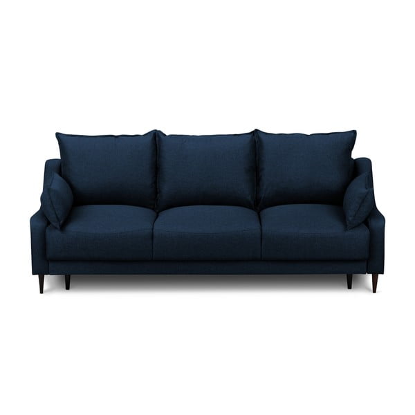 Mėlyna sofa-lova su patalynės dėže Mazzini Sofas Ancolie, 215 cm