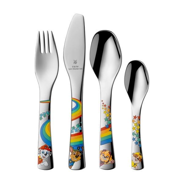 4 dalių nerūdijančio plieno vaikiškas stalo įrankių rinkinys WMF Paw Patrol