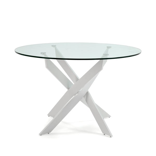 Apvalus valgomojo stalas su stikliniu stalviršiu 120x120 cm Ruth - Marckeric-image-2