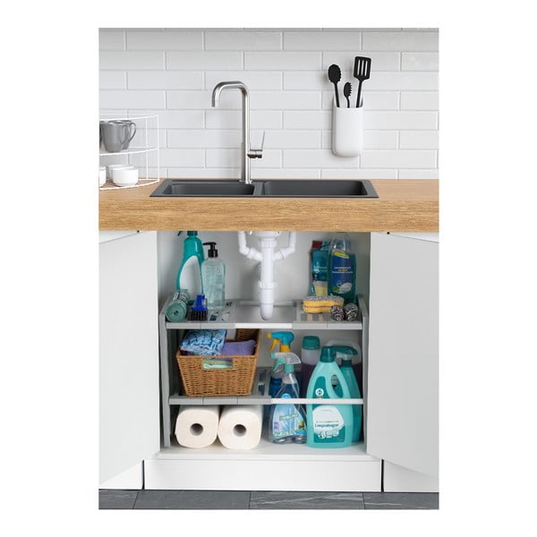 Kriauklės spintelės lentyna su reguliuojamo pločio išplečiama lentyna Compactor-image-1