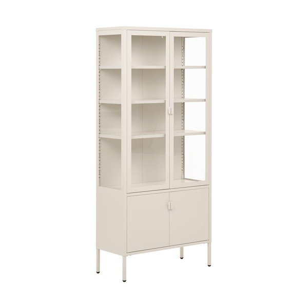 Kreminės spalvos iš plieno vitrina 80x180x35 cm Brisbane – House Nordic
