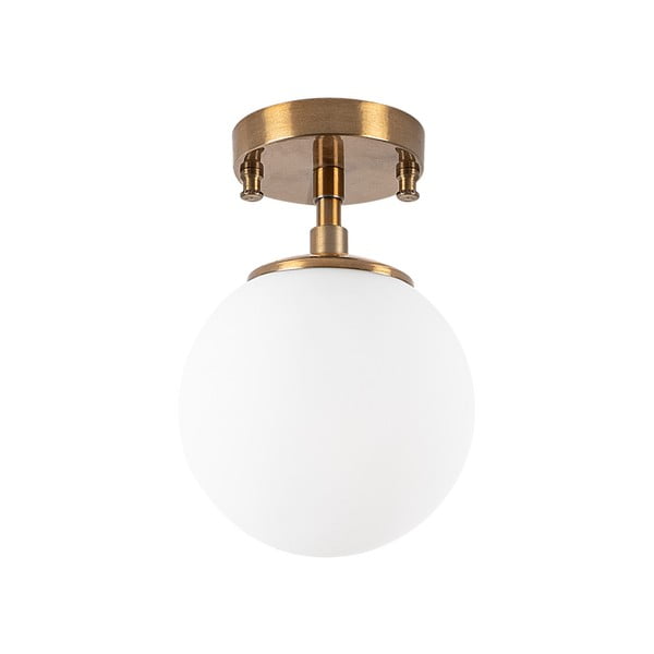 Baltos spalvos/žalvario spalvos lubinis šviestuvas ø 15 cm su stiklo gaubtu Atmaca – Opviq lights-image-2