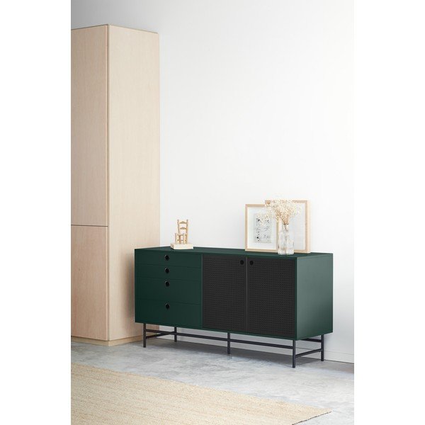 Juodos ir žalios spalvos komoda Teulat Punto, 150 cm pločio-image-1