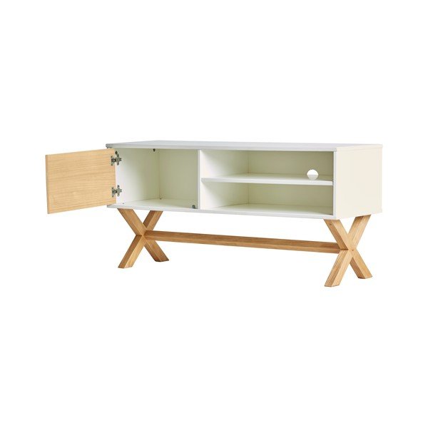 Baltas TV staliukas "Marckeric Leidi", 110 x 52 cm-image-2